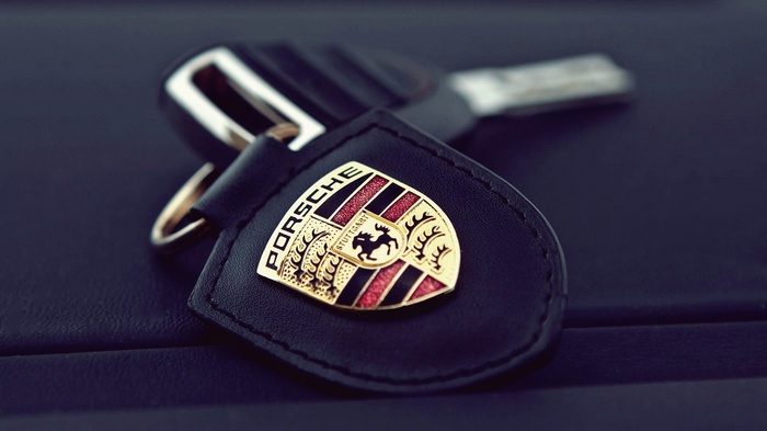 Porsche car key with emblem