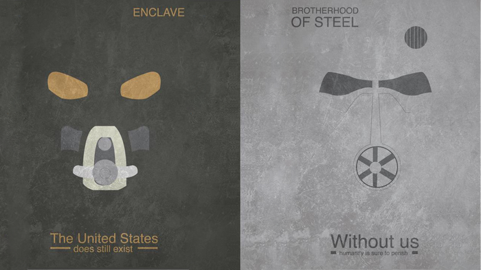 Fallout Enclave and Brotherhood of Steel posters