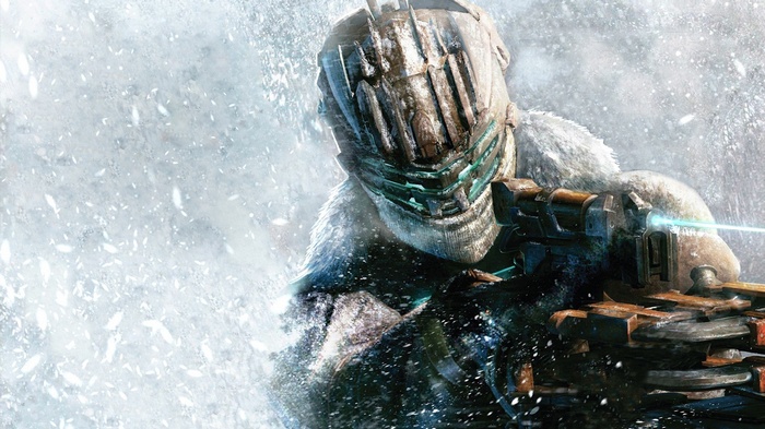Isaac Clarke in Dead Space 3 with a plasma cutter