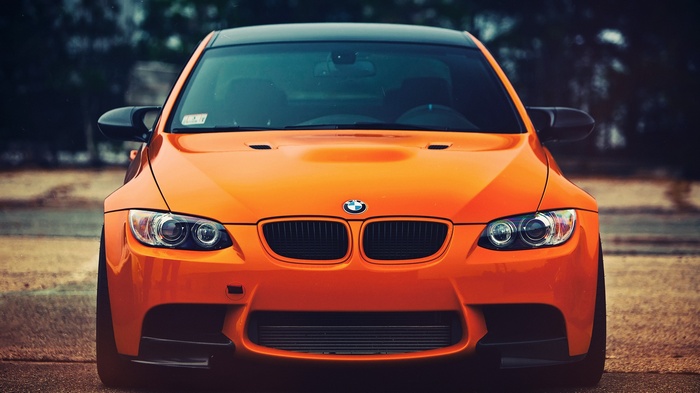 Orange BMW M3 Front View