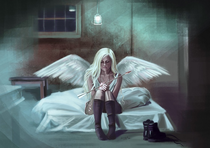 Angel with Arrow in a Room