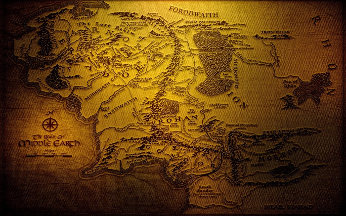 Map of Middle-earth from The Lord of the Rings