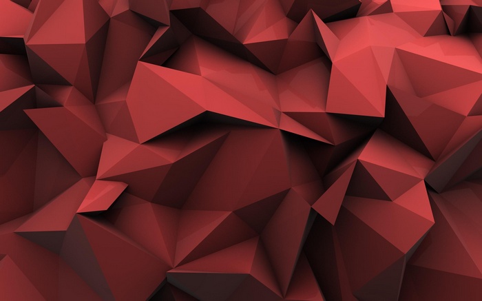 Red low poly abstract geometric digital art