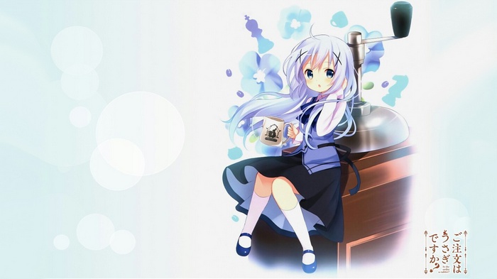 Kafuu Chino with a Coffee Grinder
