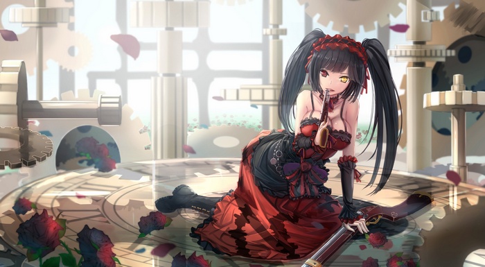 Tokisaki Kurumi from Date A Live with heterochromia