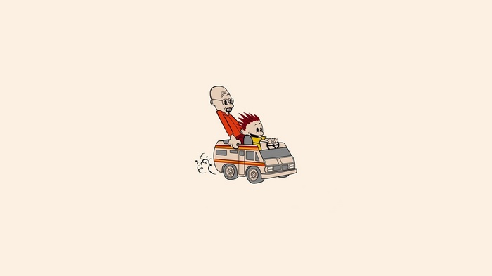 Walter White and Jesse Pinkman in an RV