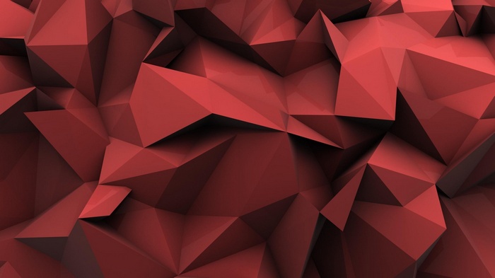 Red Low Poly Abstract Digital Art
