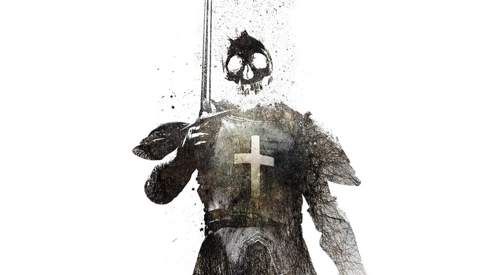 Skeleton Knight with Sword and Cross