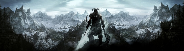 The Elder Scrolls V: Skyrim Dragonborn in Mountains