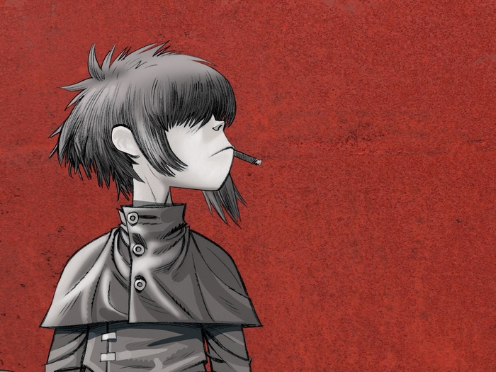 Noodle from Gorillaz smoking