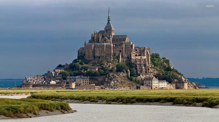 France, Landscape, Church, Medieval, Castle, Building, Plains, Mont 