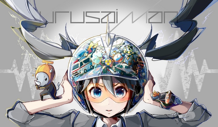 Anime girl with helmet and rhino companion