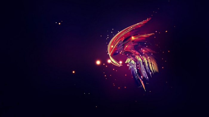 Abstract digital art with glowing particles
