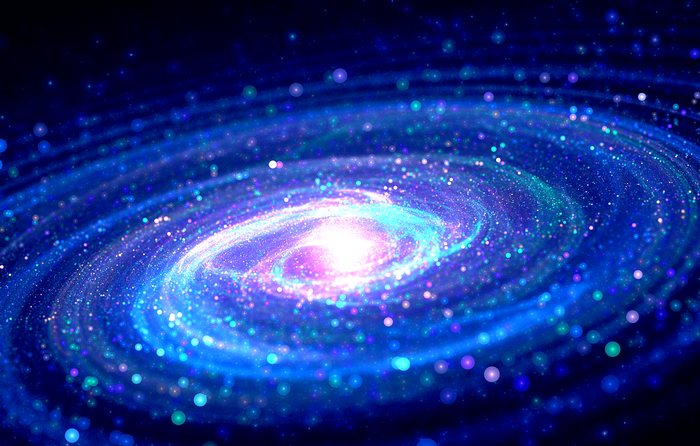 space, Milky Way, bokeh, digital art, galaxy, fractal, glowing, spiral