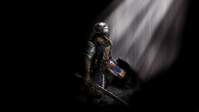 Dark Souls Knight Kneeling in Light