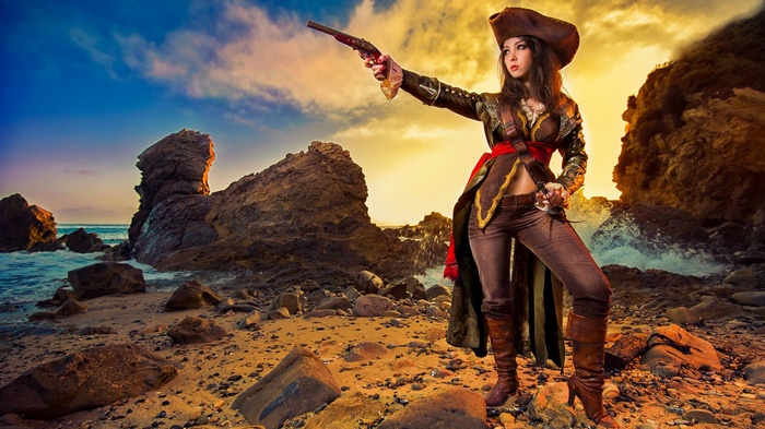Monika Lee as Assassin's Creed Pirate Cosplayer