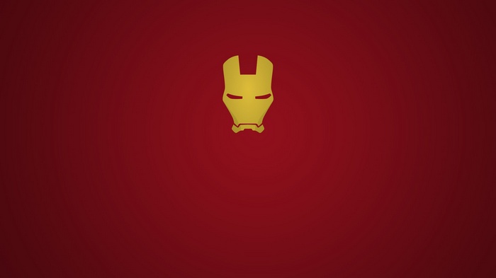 Iron Man mask on a red background