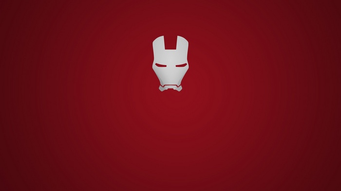 Iron Man mask on a red background