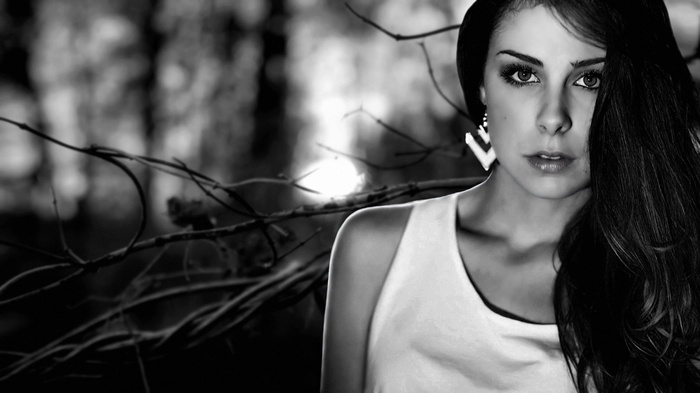 Lena Meyer-Landrut in monochrome outdoors