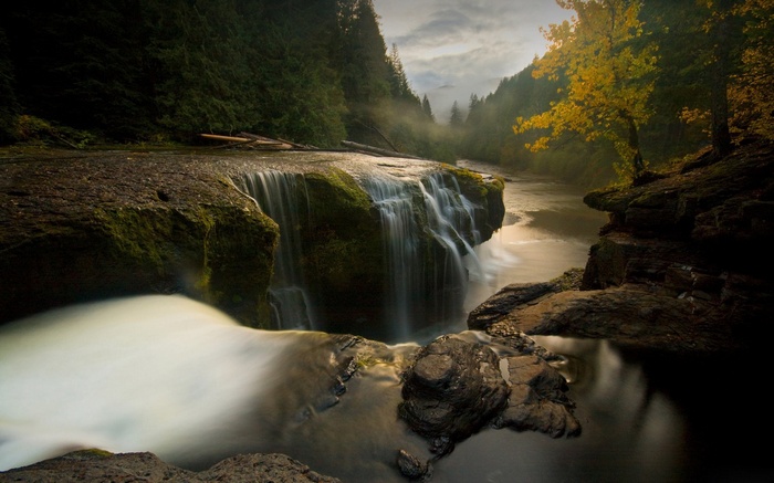 Waterfall in a forest in Washington State