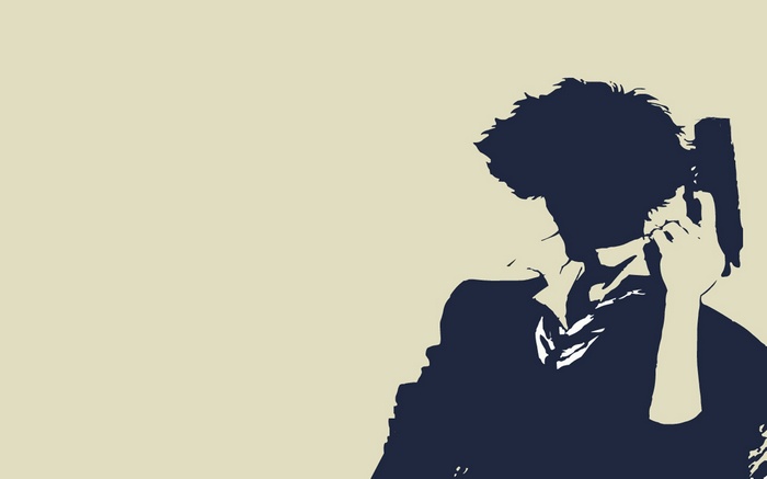 Spike Spiegel from Cowboy Bebop holding a gun