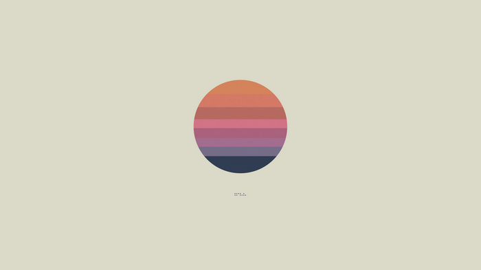 Minimalist circle with sunset colors and text