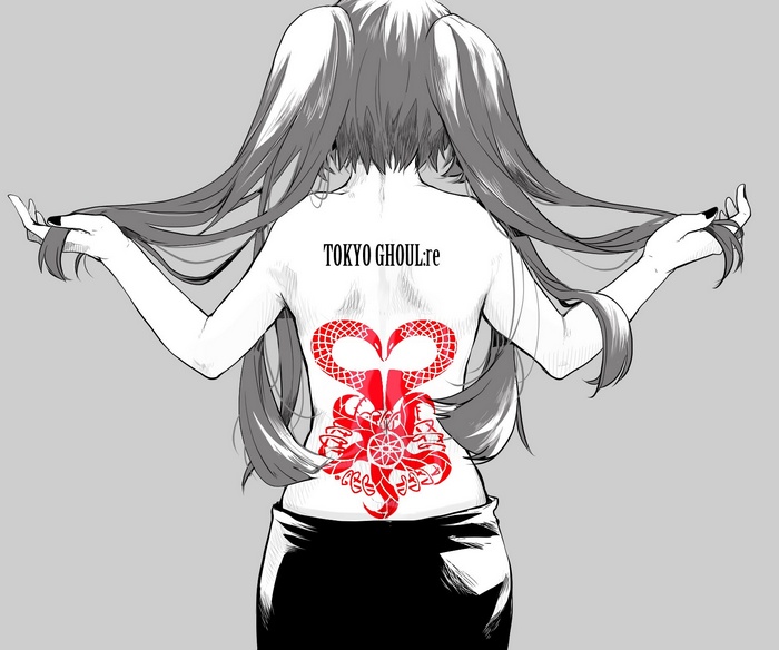 Tokyo Ghoul:re Tattoo on a Woman's Back