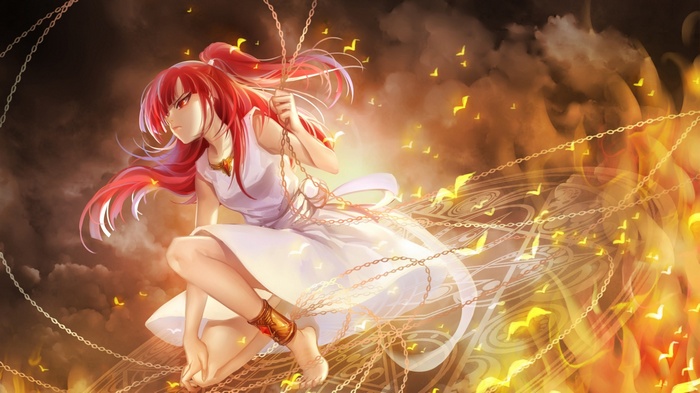 Morgiana from Magi: The Labyrinth of Magic in chains