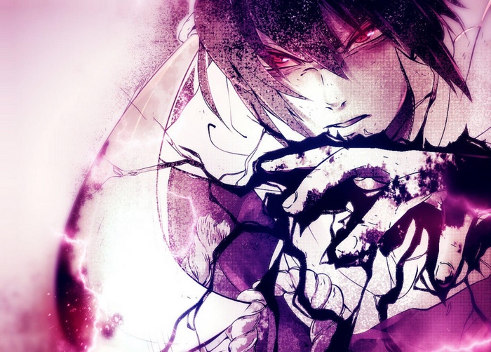 Uchiha Sasuke with Sharingan in Naruto Shippuuden