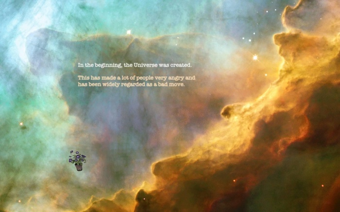 The Hitchhiker's Guide to the Galaxy Quote in Space