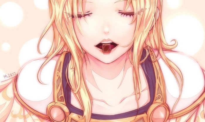 Lux from League of Legends with chocolate