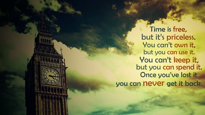 Big Ben with inspirational quote about time