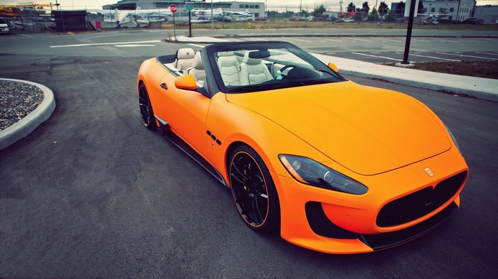 Orange Maserati Gran Cabrio MC Convertible