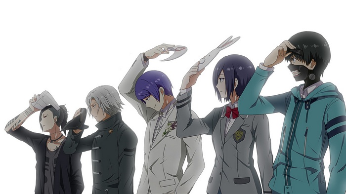 Kirishima Touka, Tokyo Ghoul, Yomo Renji, anime, anime girls, anime boys, Uta (Tokyo Ghoul), Kaneki Ken