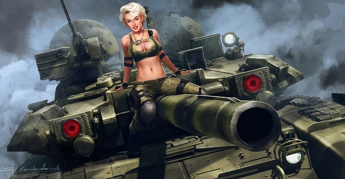 T-90, tank, digital art