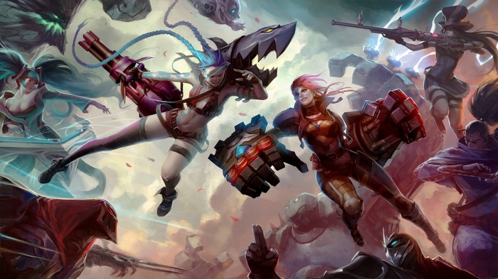 League of Legends characters in battle