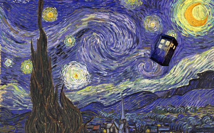 The TARDIS in Van Gogh's Starry Night
