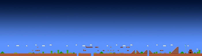 Super Mario Bros. pixel art landscape