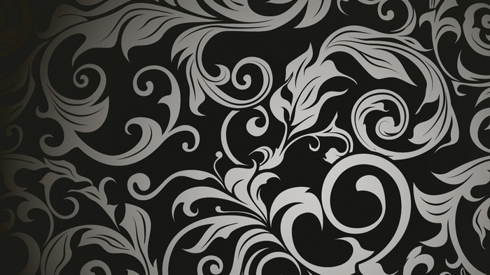 Black and silver floral pattern