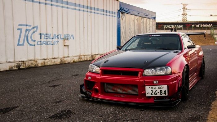 JDM, Nissan Skyline GT-R R34, Nissan Skyline, vehicle, car, red cars, Nissan