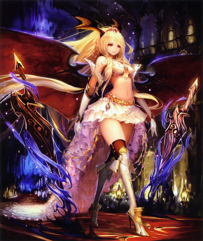 Shingeki no Bahamut, sword, blonde, high heels, Queen Vampire (Shingeki no Bahamut)