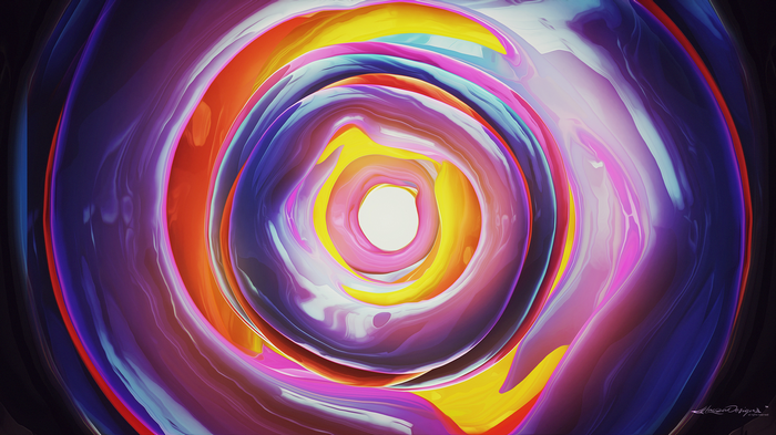 Lacza, vortex, digital art, abstract, colorful, circle, spiral, liquid ...