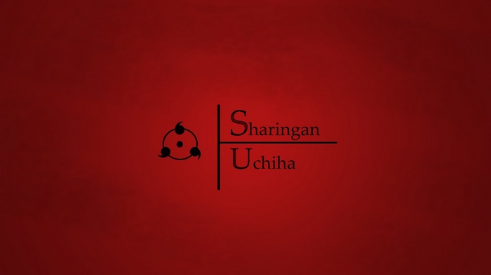 Sharingan Uchiha Logo on Red Background