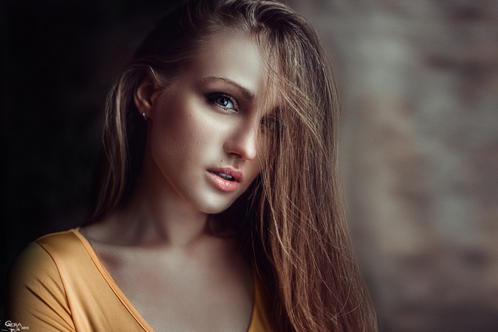 Model Georgy Chernyadyev looking at viewer