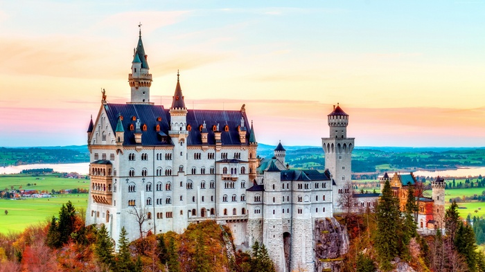 Neuschwanstein Castle in Germany during Fall