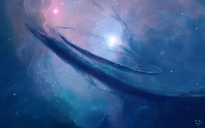 JoeyJazz blue space nebula art