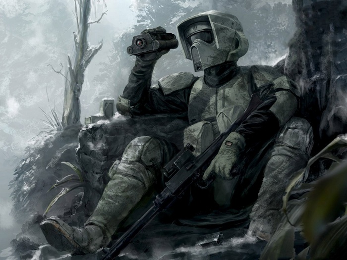 Star Wars Scout Trooper with Blaster Rifle