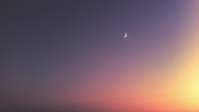 Crescent Moon in a Twilight Sky