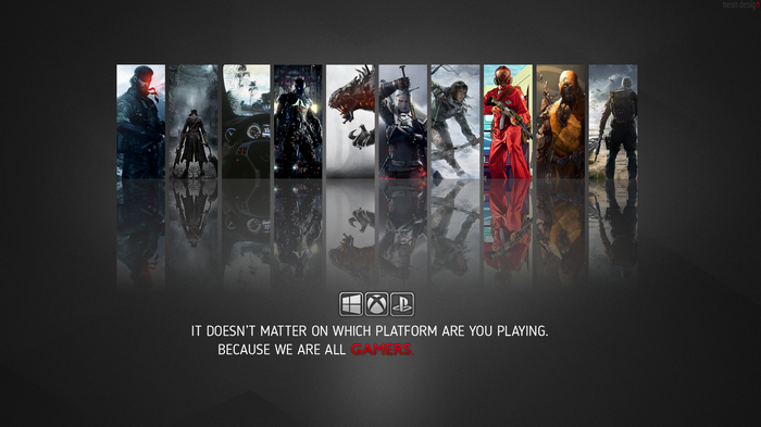 Video Game Characters Montage with Gaming Platform Logos