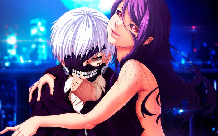 Kaneki Ken and Kamishiro Rize from Tokyo Ghoul